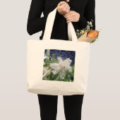 White Lily Floral Toe Bag Jumbo Stoffbeutel (Vorderseite (Produkt))