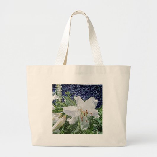 White Lily Floral Toe Bag Jumbo Stoffbeutel (Vorne)