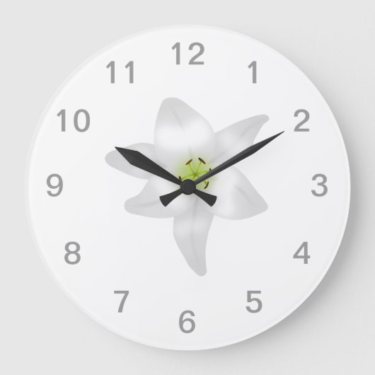 White Lily. Große Wanduhr (Vorderseite)