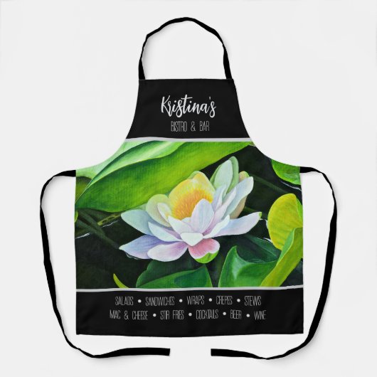 White Lily mit grünen Blätter, Business Theme, Schürze (Vorderseite)