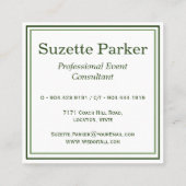 White Lily of the Valley Event Planner Quadratische Visitenkarte (Rückseite)