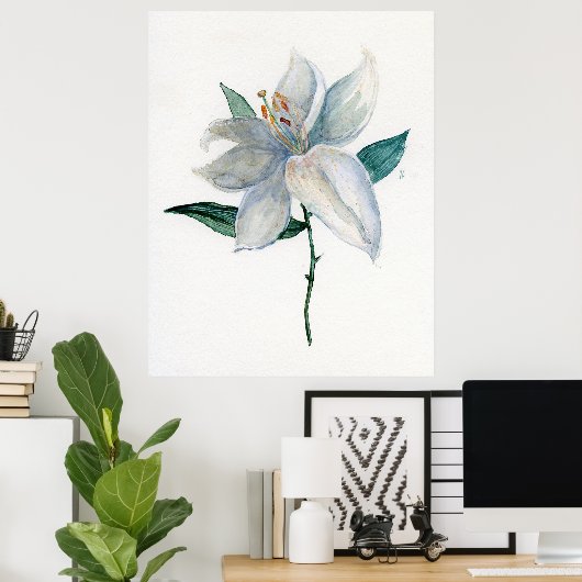 White Lily Poster (Heimbüro)