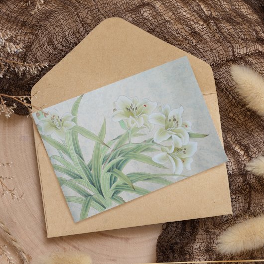 White Lily RSVP Karte