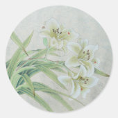 White Lily Runder Aufkleber (Vorderseite)