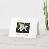 White Lily Sympathy Card Karte (Rückseite)