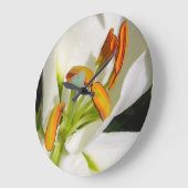 White Lily Wall Clock Große Wanduhr (Winkel)