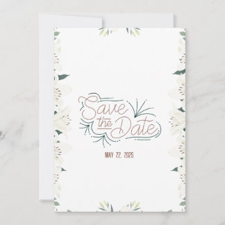 White Lily Watercolor Save-the-Date-Einladung Einladung