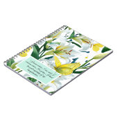 White Lily Yellow Butterfly Notebook Notizblock (Linke Seite)