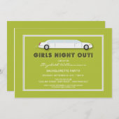 White Limo Junggeselinnen-Abschied Einladung (Limo (Vorne/Hinten)