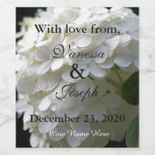 White Limon Hydrangea Wedding Vielen Dank Weinetikett (Einzelnes Label)