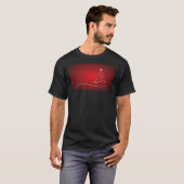 White Line Art Christmas Tree On Red Background800 T-Shirt (Vorne ganz)