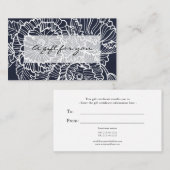 White Line Blume auf dem Seefrachtbrief Visitenkarte (Vorne/Hinten)