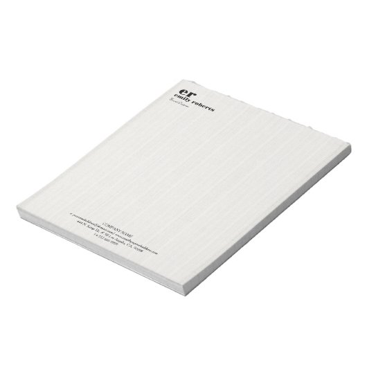 White Linen Burlap Gray Typography Notizblock (Rotiert)