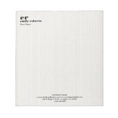 White Linen Burlap Gray Typography Notizblock (Vorderseite)