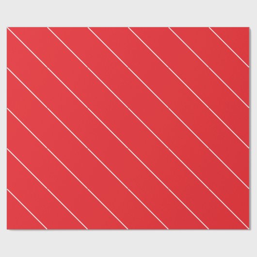 White Lines on Bright Red Classical Unique Simple Geschenkpapier (Flach)