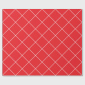 White Lines on Bright Red Classical Unique Simple Geschenkpapier (Flach)