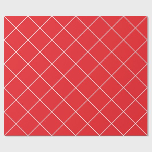 White Lines on Bright Red Classical Unique Simple Geschenkpapier (Flach)