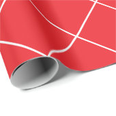 White Lines on Bright Red Classical Unique Simple Geschenkpapier (Rolleneckpunkt)