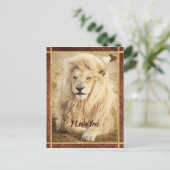 White Lion Foto I Liebe Postkarte (Stehend Vorderseite)