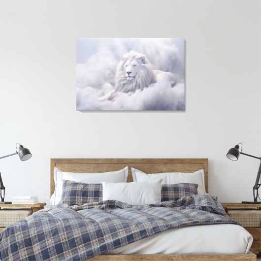 White Lion of Judah Leinwanddruck (Insitu (Schlafzimmer))