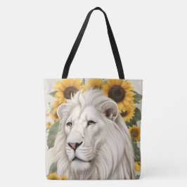 White Lion Sonnenblumen Design Wildlife Safari Lio Tasche