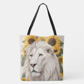 White Lion Sonnenblumen Design Wildlife Safari Lio Tasche (Rückseite)