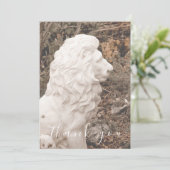 White Lion Stone Statue Flat Danke Karte (Stehend Vorderseite)