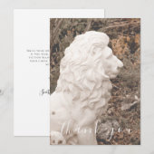 White Lion Stone Statue Flat Danke Karte (Vorne/Hinten)
