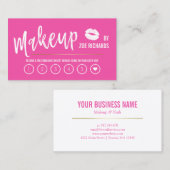 White Lips Hot Pink Makeup Kunsthandwerkskarte Treuekarte (Vorne/Hinten)
