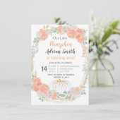 White Little Pumpkin Fall Geburtstag Herbst Einladung (Stehend Vorderseite)