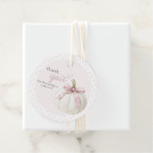 White Little Pumpkin Pink Polka Dots Danke Geschenkanhänger (Beispiel)