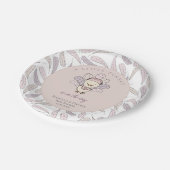 White Little Turkey Feathers Fall Girl Baby Dusche Pappteller (Schrägansicht)