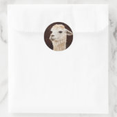 White Llama Runder Aufkleber (Tasche)