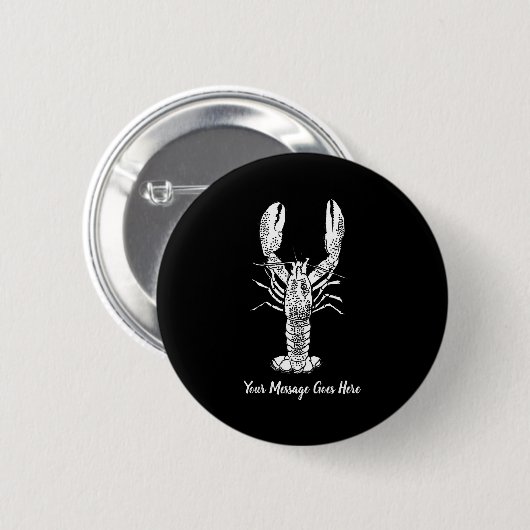 White Lobster Graphic Message Button (Vorne & Hinten)