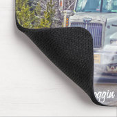 White Logging Truck Highway Driving Art Mousepad (Ecke)