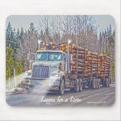 White Logging Truck Highway Driving Art Mousepad (Vorne)