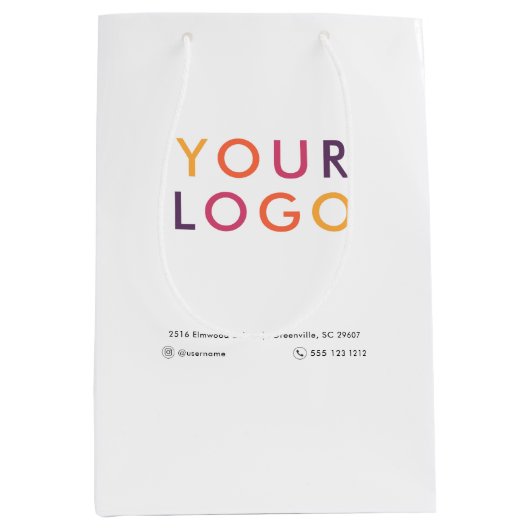 White-Logo Mittlere Geschenktüte (Vorderseite)