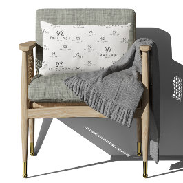 White Logo Muster Business Brand Simple Company L Lendenkissen