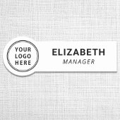 White-Logo Namensschild