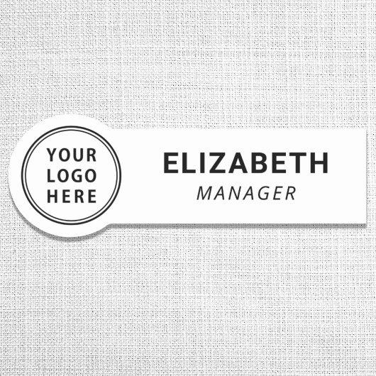 White-Logo Namensschild