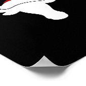 White Longhorn Christmas Lights Santa Hat Horn Ant Poster (Ecke)