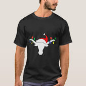 White Longhorn Christmas Lights Santa Hat Horn Ant T-Shirt (Vorderseite)
