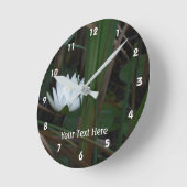 White Lotus Blossom Wasser Lilie Blume Personalisi Runde Wanduhr (Winkel)