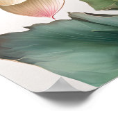 White Lotus Blume Art Print Poster (Ecke)