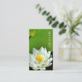 White Lotus Blume Foto Hellgrün Visitenkarte (Stehend Vorderseite)