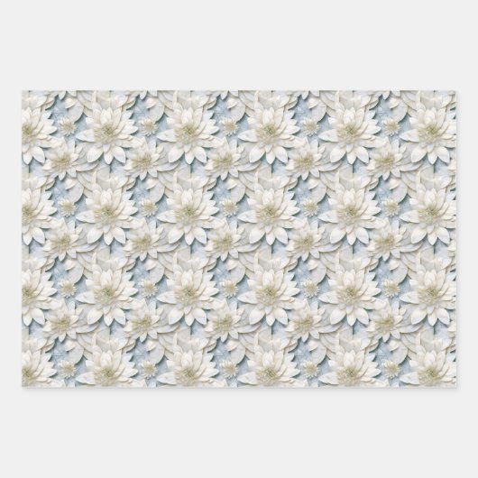 White Lotus Blume Geschenkpapier Set (Vorderseite 2)