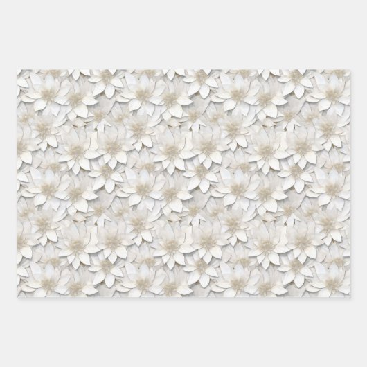 White Lotus Blume Geschenkpapier Set (Vorderseite)