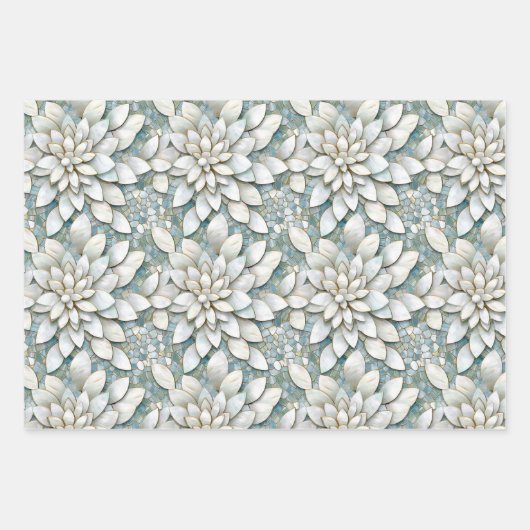 White Lotus Blume Geschenkpapier Set (Vorderseite 2)