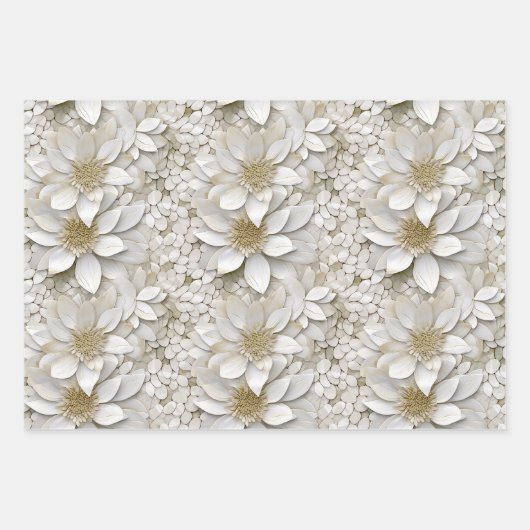 White Lotus Blume Geschenkpapier Set (Vorderseite)