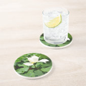 White Lotus Blume Getränkeuntersetzer (Seite)